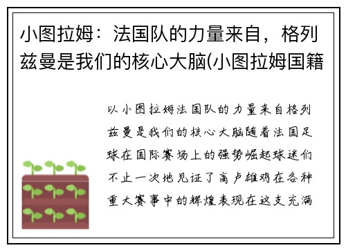 小图拉姆:法国队的力量来自,格列兹曼是我们的核心大脑(小图拉姆国籍)